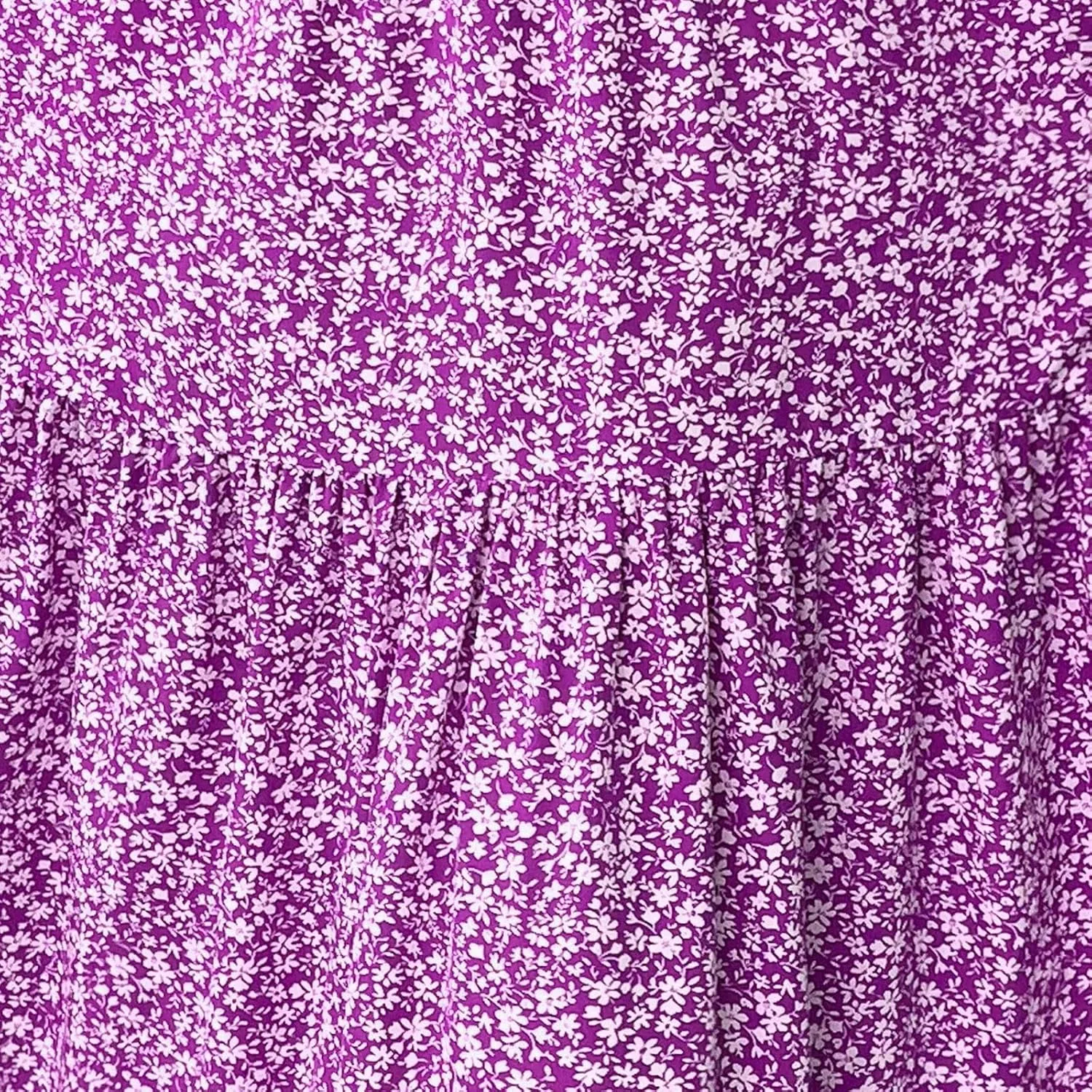 Women Summer Boho Floral Smocked Elastic High Waist Flowy Swing Pleated Maxi Skirts Vacation Print A-Line Long Skirts