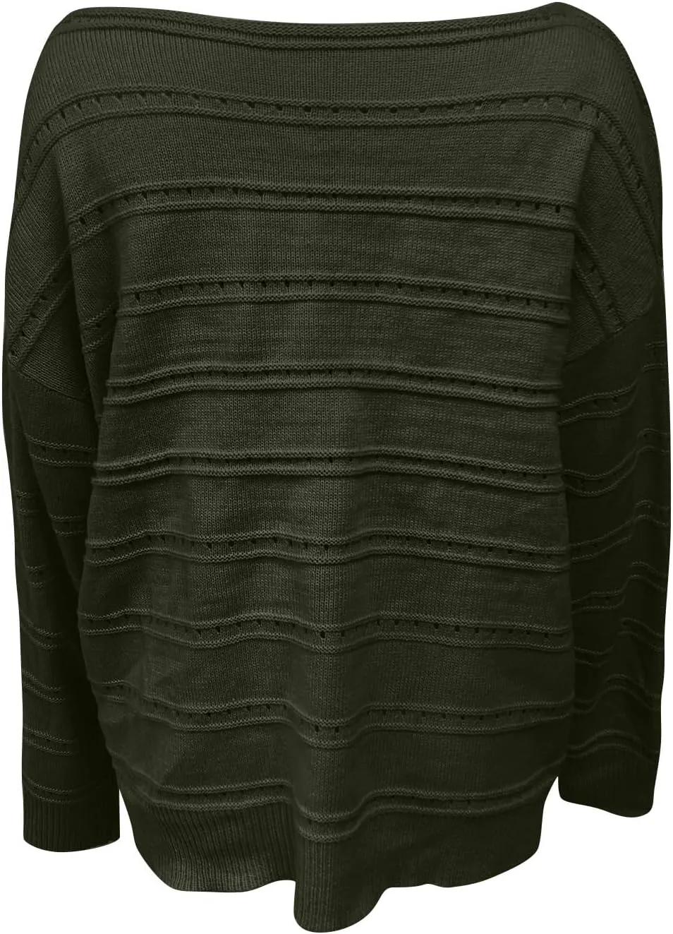 Women's 2024 Fall Long Sleeve Crew Neck Striped Color Block Casual Knitted Pullover Tops Crochet V Neck Sweater Tops
