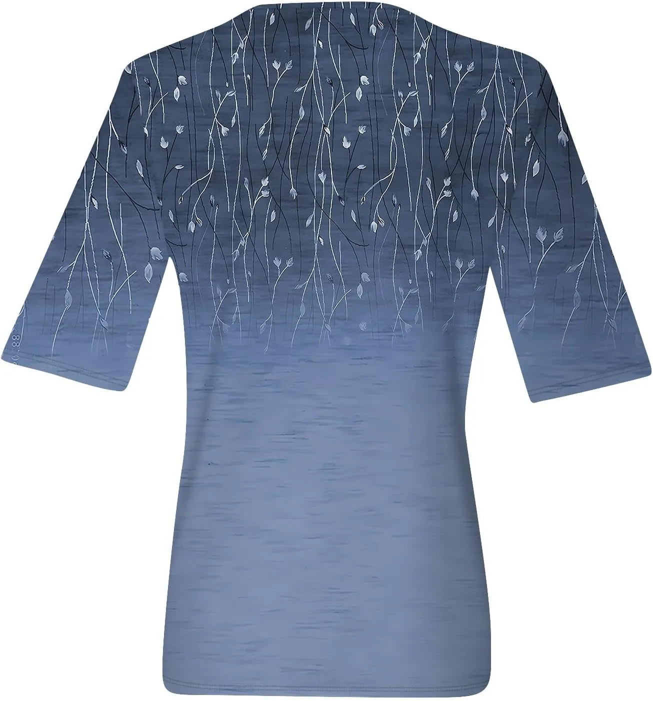 Womens 2024 Summer Half Sleeve Tops Casual V Neck Summer Shirts Loose Fit Elbow Length Sleeve Blouses