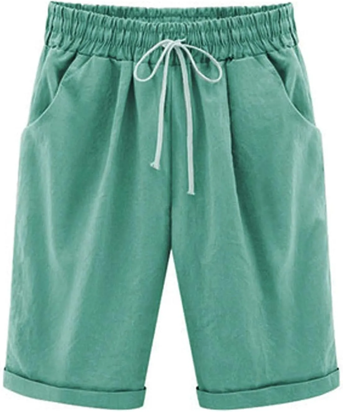 Women's Bermuda Shorts Jersey Shorts Workout Yoga Athletic Long Shorts for Women Comfy Summer Drawstring Shorts