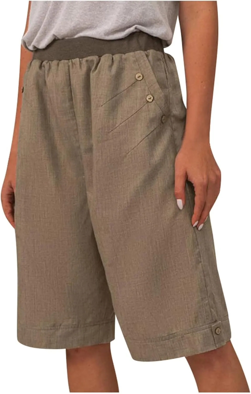 Womens Biker Shorts Waisted Shorts Daisy Fashion Print Pocket Wide Leg Button Loose Pants Womens Biker Shorts Blue