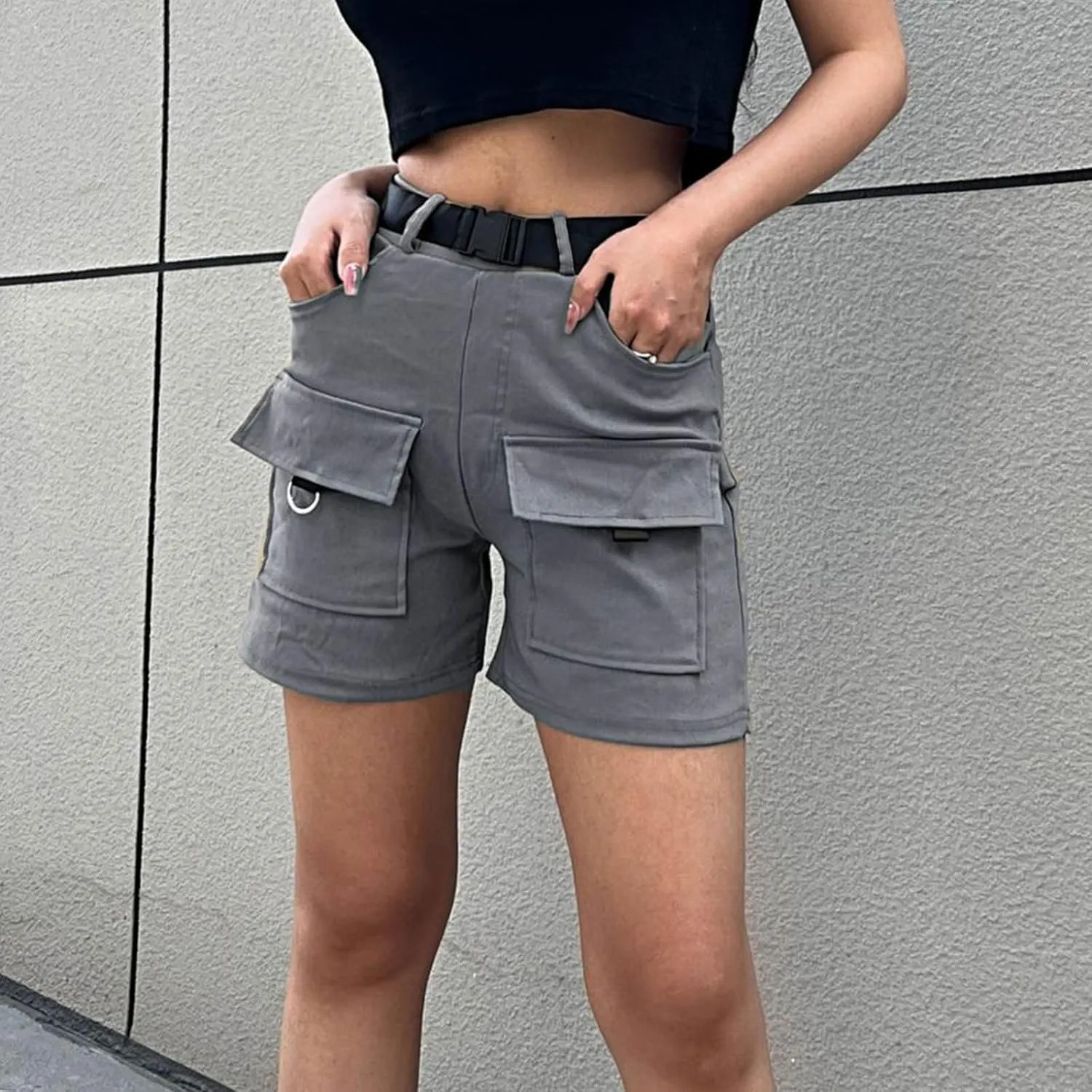 Women's Cargo Shorts Casual Lightweight High Waisted Jeans Shorts Straight Leg Hiking Vacation Outfits