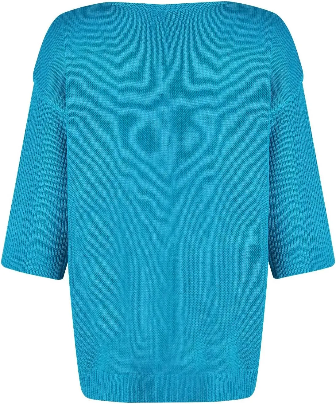 Women's Fall 3/4 Sleeve Sweaters 2024 Casual Crewneck Ribbed Knit Flower Striped Loose Pullover Tops Plus Size