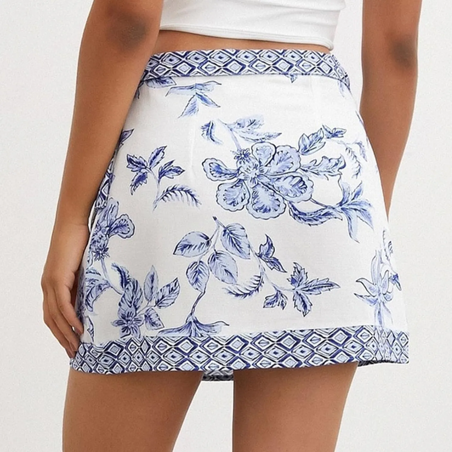 Womens Floral Wrap Short Skirt Summer Beach Mini Skirt Casual Knot Side High Waist A Line Vacation Outfits Skorts