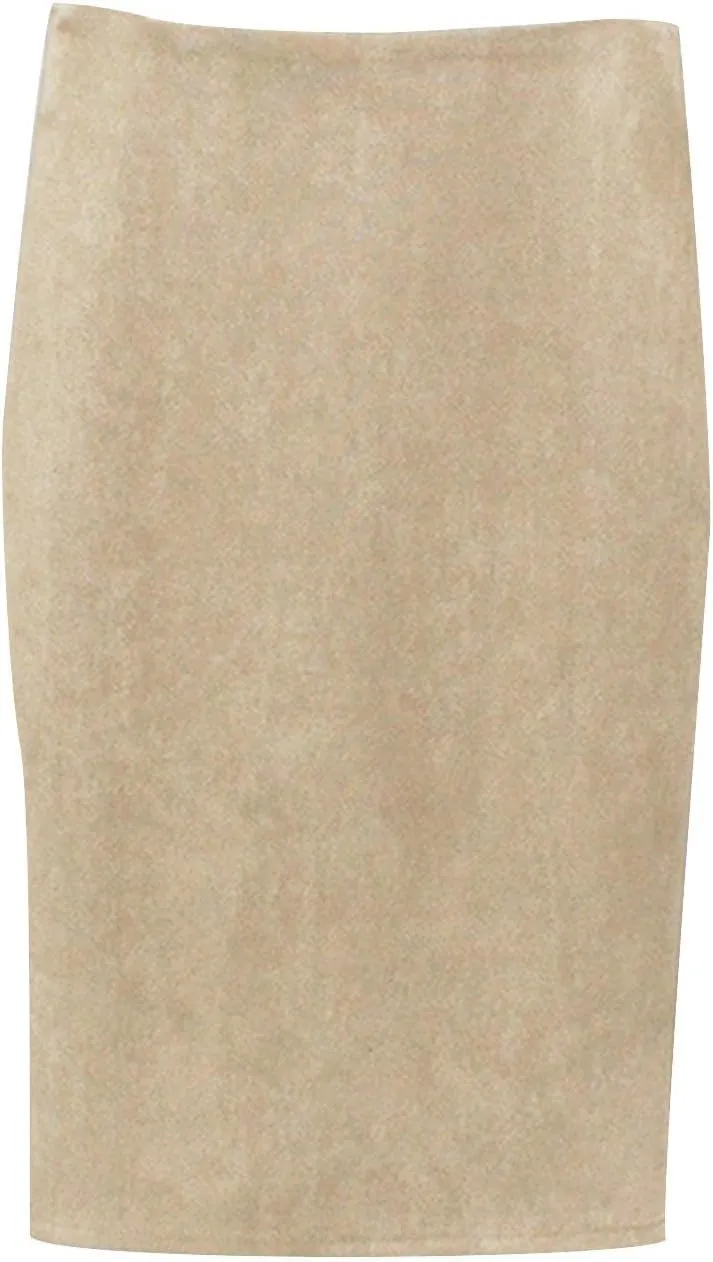Women's High Waist Skirts Slim Bodycon Party Club Night Out Midi Pencil Skirts Bodycon Pencil Velvet Long Skirt