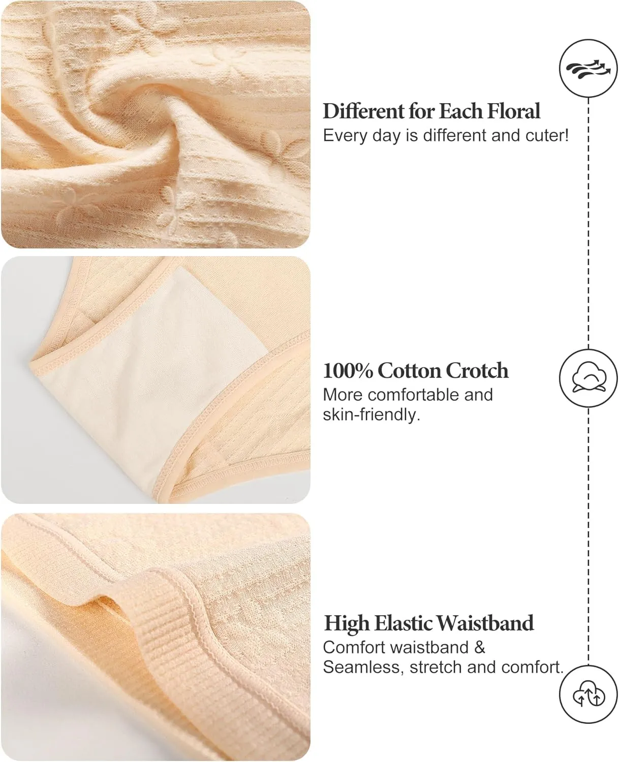 Womens High Waisted Underwear Cotton Panties Soft Stretch Breathable Comfy Full Coverage Briefs 6 Pack