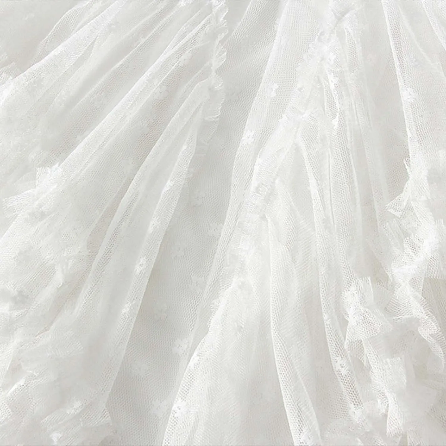 Women's Lace Tulle Maxi Skirt High Waisted Asymmetric Ruffle Flowy Boho Beach Wedding Guest Skirt Sheer Layered