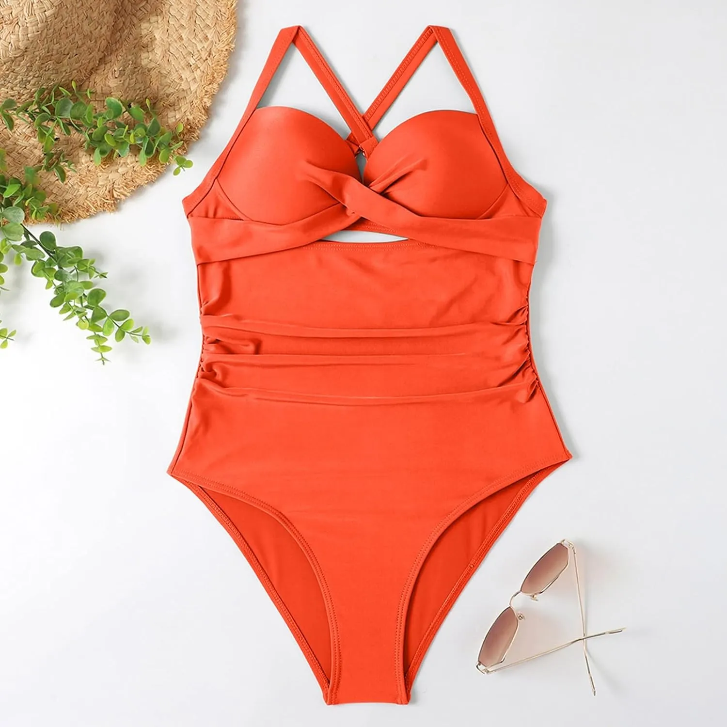 Women's One Piece Swimsuit Solid Color Soft Bikini Modest Swimwear Bathing Suits for Women One Piece One Piece