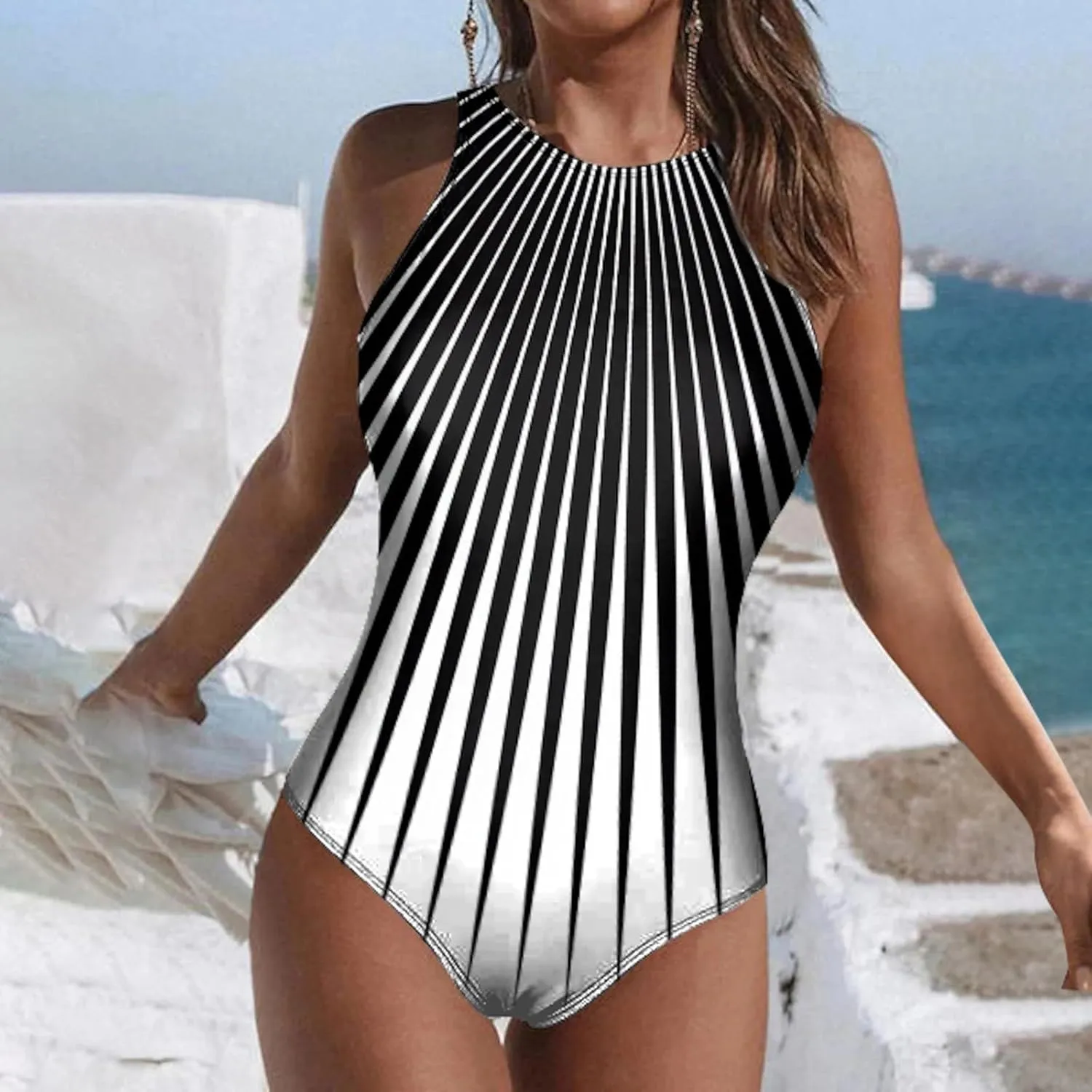 Women's One Piece Swimsuit Solid Color Soft Bikini Modest Swimwear Bathing Suits for Women One Piece One Piece