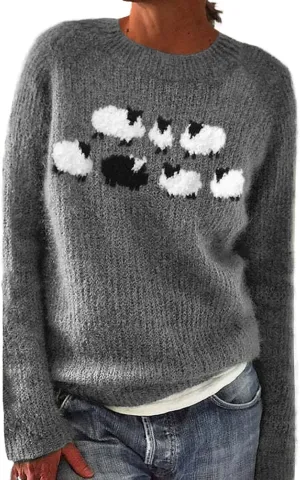 Womens Pullover Sweaters Cropped Lapel Collar V Neck Chunky Knitted Casual Slouchy Loose Jumper Tops Fashion 2024