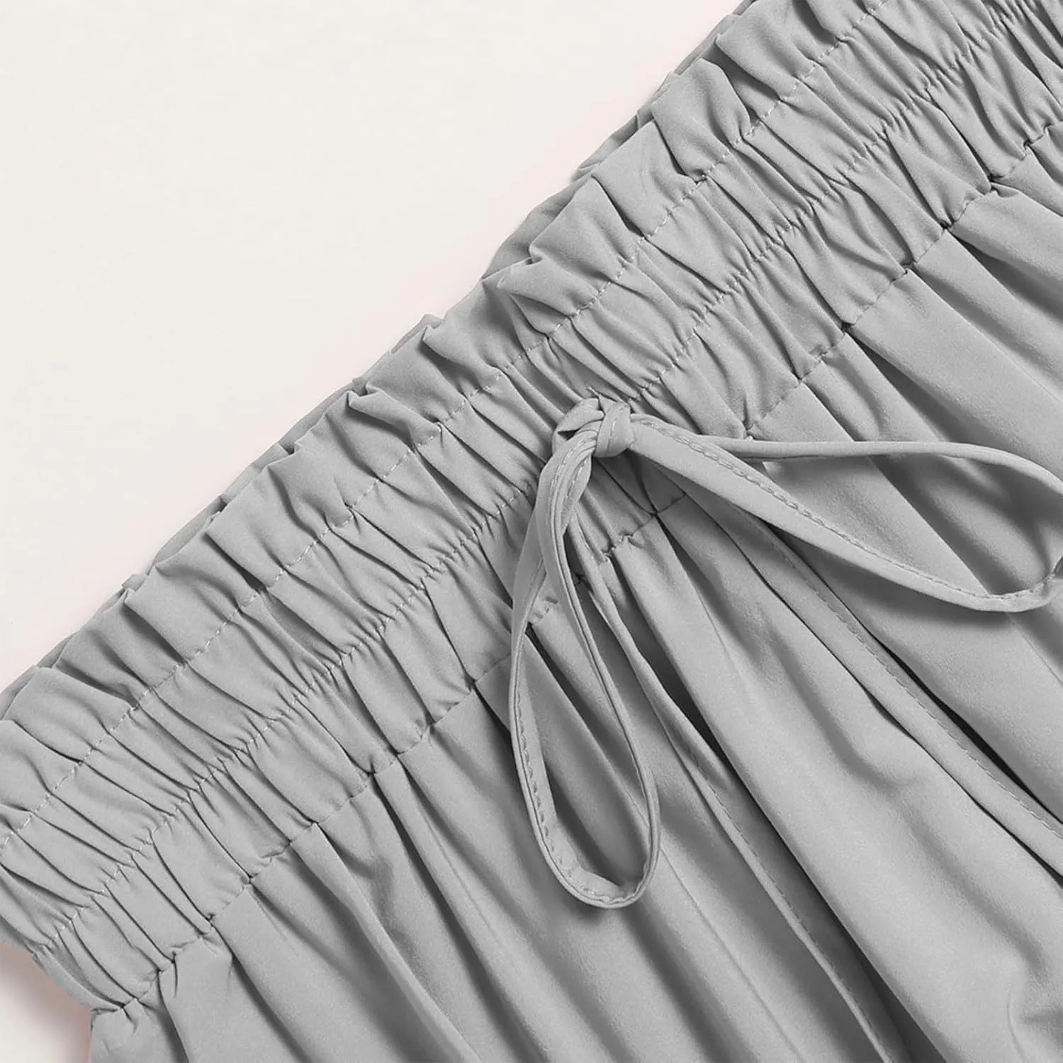 Womens Skirt Summer Drawstring High Waist Midi Skirt Work A-Line Floral Print Layered Tiered Ruffle Skirts Knee Length