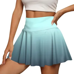 Women's Summer Athletic Loose Trendy Quick Dry Elastic High Waist Color Gradient Yoga Fitness Tennis Skirts 2025, S-5XL
