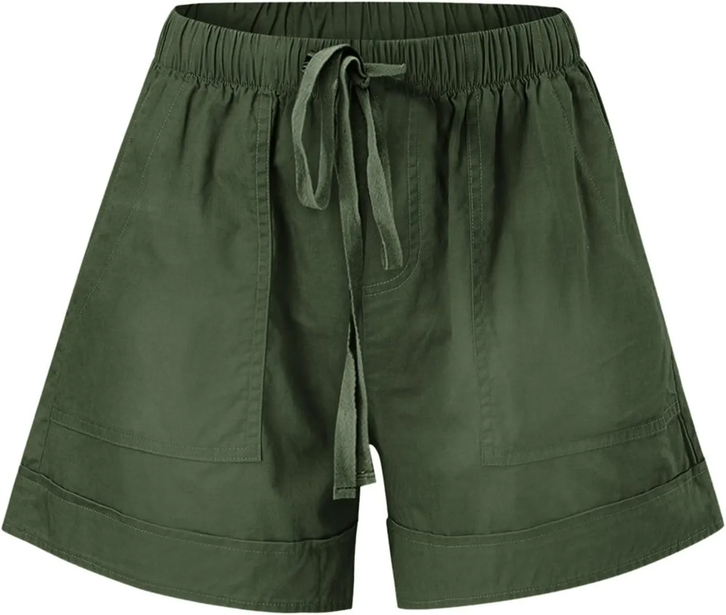 Women's Summer Shorts Casual Trendy Pockets Shorts Drawstring Elastic Waist Loose Short Pants Beach Vacation Outfits