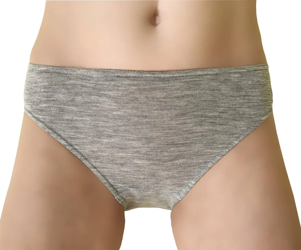 Women’s Thermal Panties Briefs, Organic Merino Wool and Mulberry Silk Blend