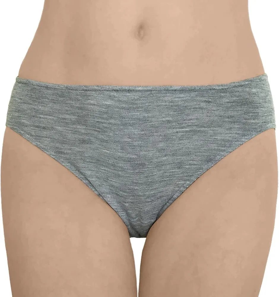 Women’s Thermal Panties Briefs, Organic Merino Wool and Mulberry Silk Blend
