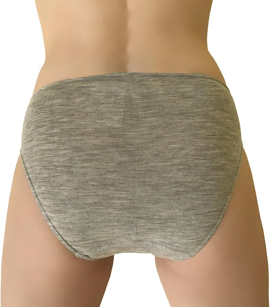 Women’s Thermal Panties Briefs, Organic Merino Wool and Mulberry Silk Blend