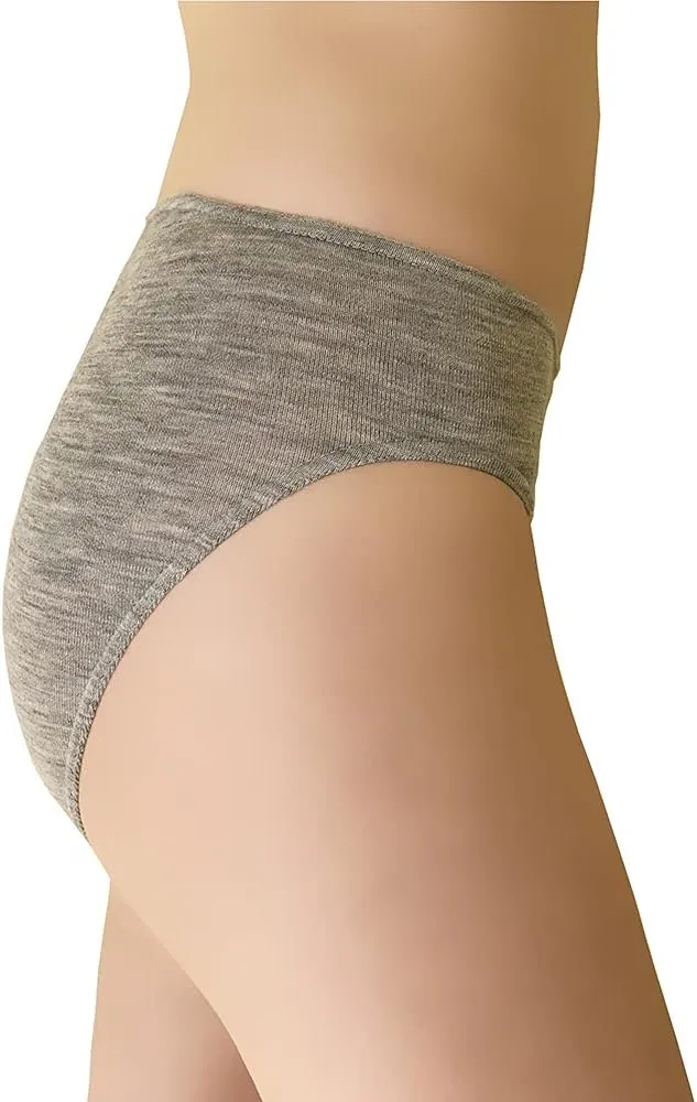 Women’s Thermal Panties Briefs, Organic Merino Wool and Mulberry Silk Blend