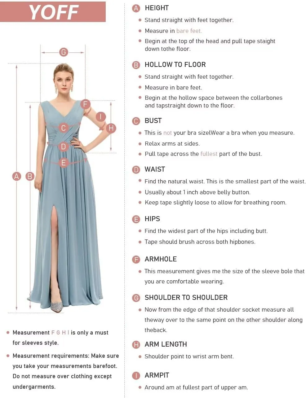 YOFF Tiered Ruffles Bridesmaid Dresses with Slit 2025 Chiffon Formal Evening Dresses for Women YO239